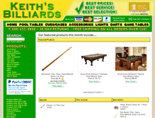 Tablet Screenshot of keithsbilliards.com